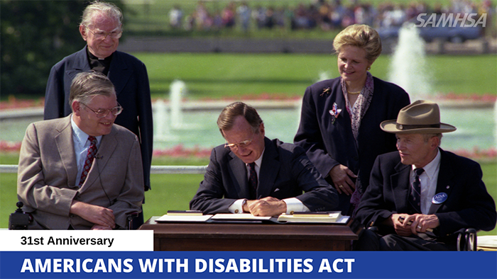 President Bush signs the American with Disabilities Act